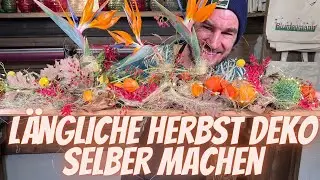 Herbstliche & Halloween Tischdeko auf einem Holzbrett selber machen 🍁🎃