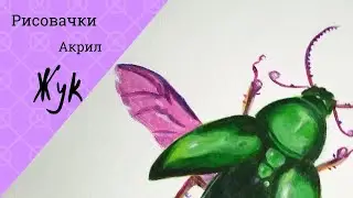 Рисуем жука| Спидпейнт| Акрил|  Speedpaint | Acrylic Paints