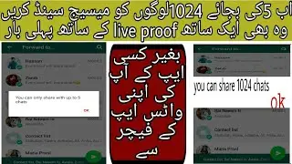 Whatsapp main 5ki bjay ak sath 1024logu ko msg snd kry wo b bagiar kisi app k.