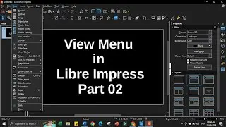 View Menu User Interface, Toolbars, Status Bar, Slide Pane, View Tab Bar in Libre  Impress Part 46