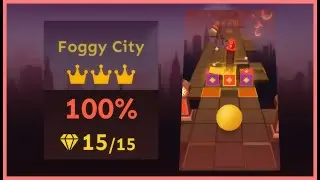 「Rolling Sky」Foggy City「Bonus Level 61」| ★★★★