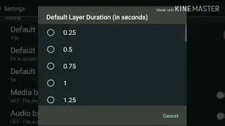 How to change the default layer duration of kinemaster