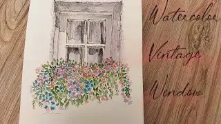 Ink and wash watercolor Vintage Window |ArtandcraftbyShakira