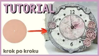 Decoupage - clock with roses - DIY tutorial