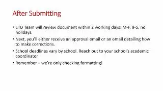 ETD Tutorial 6  Review Process