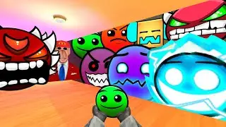 Saving Baby GreenFace From Geometry Dash Emoji, Lobotomy Dash And Aughhh Family Nextbot Gmod
