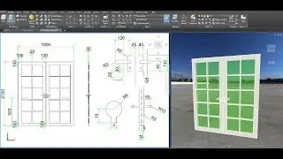 AutoCAD tutorial Draw 2D 3D French Door