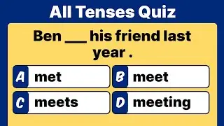 Tenses Quiz | Grammar Quiz | English Grammar |  Can you answer all? 2024-Edition