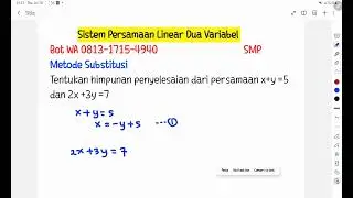 SMP METODE SUBSTITUSI PADA SPLDV#substitusi #spldv #maths #sistempersamaanlinearduavariabel #kelas8