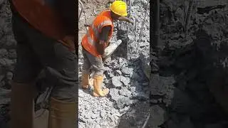 Pile head breaking||পাইল হেড ব্রেকিং|| #piles #head #breaking #shorts #hilti