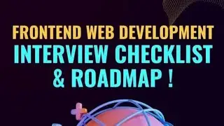 FRONTEND WEB DEVELOPMENT Interview ✔️ CHECKLIST && ROADMAP!