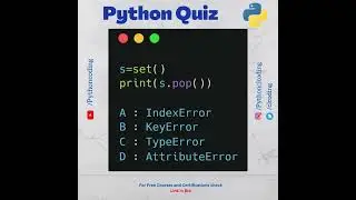 Python Quiz | Day 6 | What is the output of following code ?