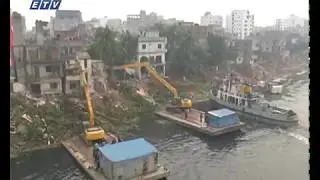 বুড়িগঙ্গার তীরে এক কিলোমিটার জুড়ে উচ্ছেদ অভিযান | ETV News