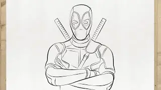 Como dibujar a DEADPOOL (Marvel) paso a paso, fácil y rápido