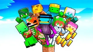 Bloque de SÓLO MOBS con 10 AMIGOS en Minecraft!