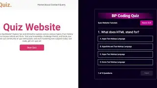Step-by-Step Guide to Creating a Quiz Website Using HTML | CSS | jQuery | BP CODING |