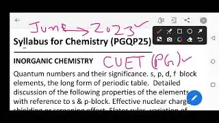 CUET(PG)Chemistry syllabus 2022|Important topics for CUET 2023|M.Sc entrance important topics