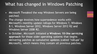 Important Microsoft Patching has changed