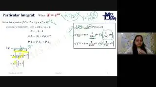 2 Linear Differential Equations: Particular Integral (P.I.)  𝑿=𝑒^𝑎𝑥