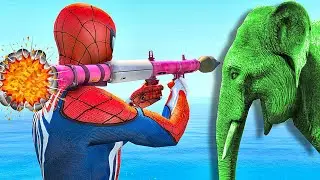 GTA 5 Water Ragdolls SPIDERMAN VS ELEPHANT (GTA 5 Superhero Battle, Euphoria Physics, Jumps & Fails)