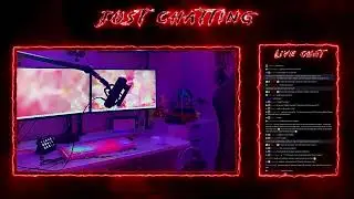 Neon Red Horror Animated Twitch Stream Overlay🔴 💀