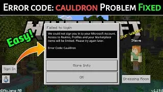 how to fix error code cauldron minecraft