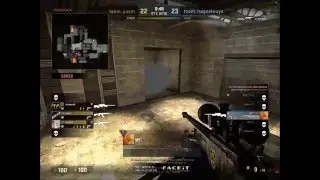 CS:GO @ FaceIt - 1v3 (2v4) AWP retake on cache - b site