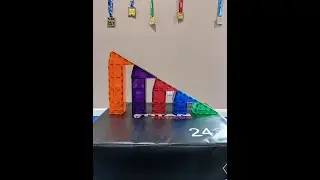 How to build a five level magnet tiles ramp 