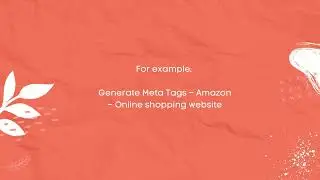 Free AI Meta Tag Generator