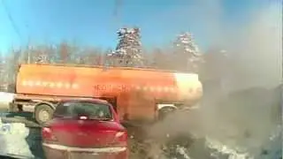 Бензовоз. Кадры страшного лобового ДТП