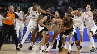 Pelea Real Madrid vs Partizan de Belgrado de la euroliga ( yabusele ,hunter ) fight euroleague game