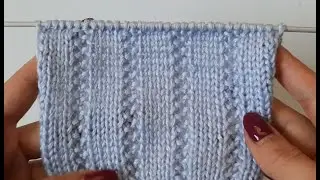 Стильное сочетание узоров Рис и лицевая гладь