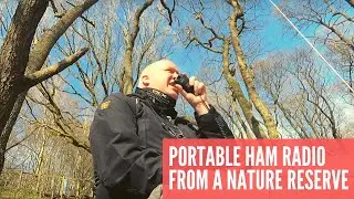 Working portable ham radio at a local nature reserve before the restrictions