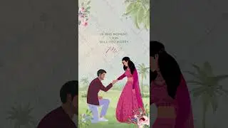 Love Story Engagement Ceremony Invitation Video | Caricature Ring Ceremony Invitation | VG-2089