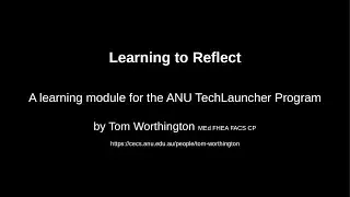 Learning to Reflect Introduction