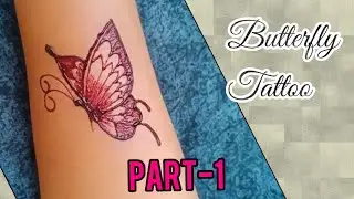 Temporary butterfly tattoo by henna | mehndi se butterfly kaise banaye