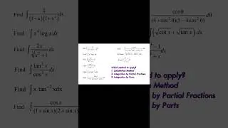 Which Method to Apply while doing integration? How to Guess? Some tips & tricks #shorts