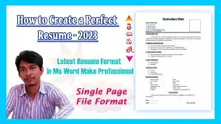 Resume Create in MS Word for Job Application Single Page Format