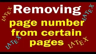 Removing page number from title page of thesis