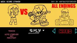 Friday Night Funkin: vs Sky (Hard Mode) + All Endings