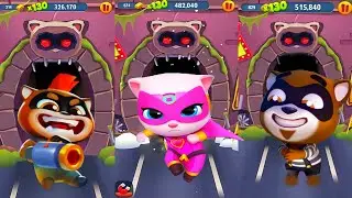 Talking tom gold  run Говорящий Том бег за золотом Наташа и Катя Ведьма и Анджела Джин