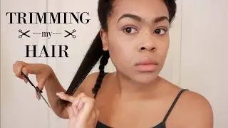 Trimming My Natural Hair NO HEAT | Type 4 Hair