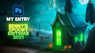 Join the Halloween fun with my Spooky Photoshop Speed Art for Benny's EDIT WAR 2021 Challenge!