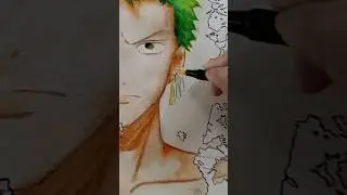 Coffee Spill Art | I spilled coffee on my zoro drawing 