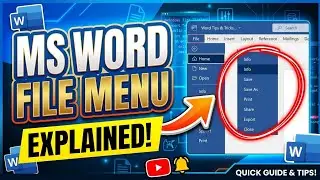 MS Word File Menu Explained | Every Option with Examples (Beginner to Advanced) ⭐
