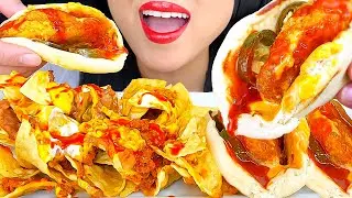 ASMR TACO BELL CRISPY CHICKEN SANDWICH & NACHO BELL GRANDE MUKBANG | EATING SOUNDS | ASMR Phan