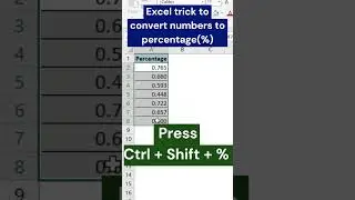 Excel shortcut to convert numbers to percentage #interview #excel #job# #exceltech #excelinterview