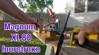 Magnum XL 80 fourstroke RC plane engine first runs