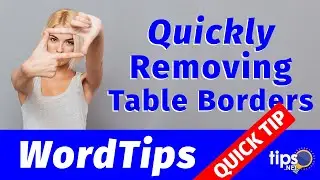 Quickly Removing Table Borders