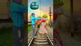 funny vfx train dancing girls and frog 